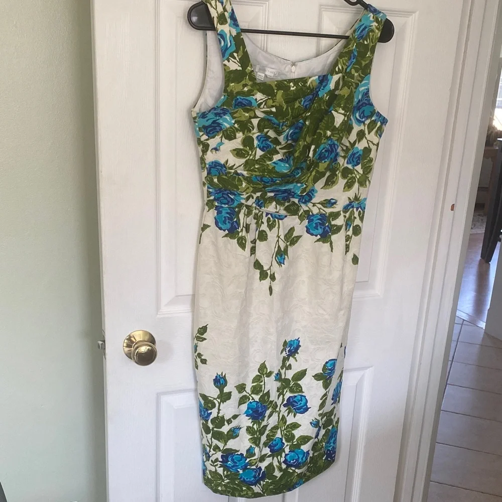 London Times Green and Blue Floral Dress - Picture 7 of 16